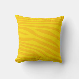 Yellow Animal print skin of Zebra Cushion
