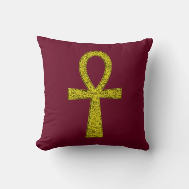 Yellow Ankh Cushion (Front)