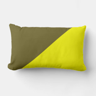 Yellow & Antique bronze Solid Colour Background Lumbar Cushion