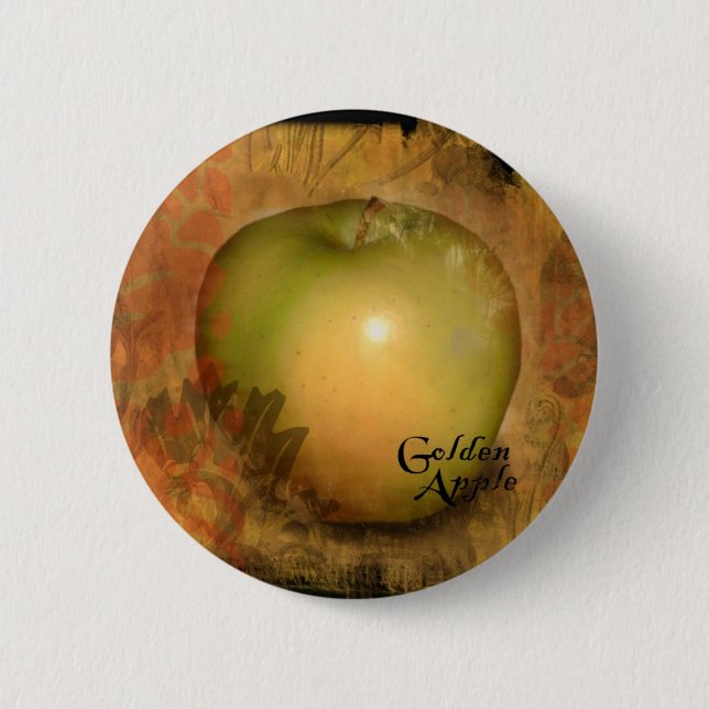 Yellow Apple 6 Cm Round Badge (Front)