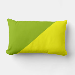 Yellow & Apple green Solid Colour Background Lumbar Cushion