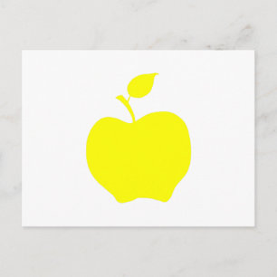 Yellow Apple Shape Postcard