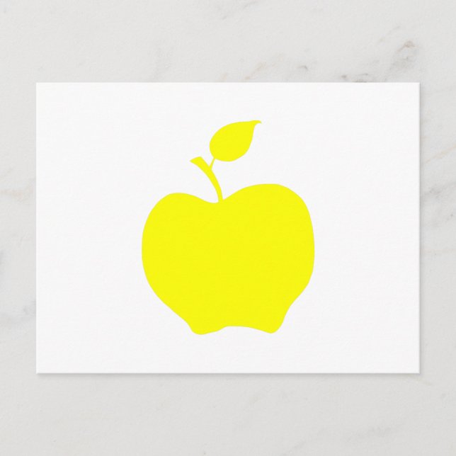 Yellow Apple Shape Postcard (Front)