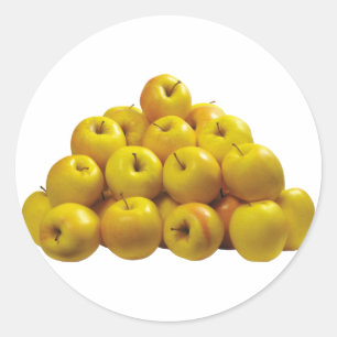 Yellow Apples Classic Round Sticker