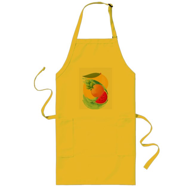 Yellow apron with fruits logo (Front)