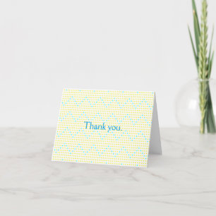 Yellow Aqua Chevron Dots Thank You Cards