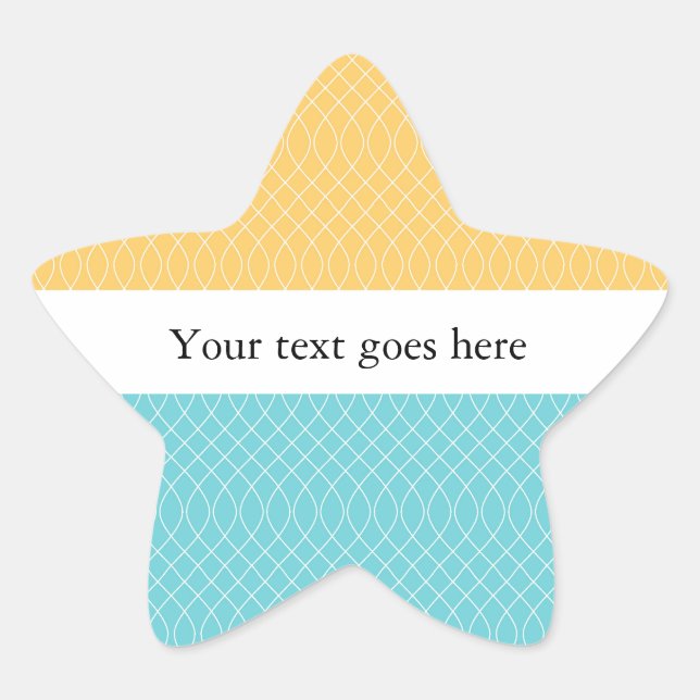 Yellow Aqua Spiral Star Sticker (Front)