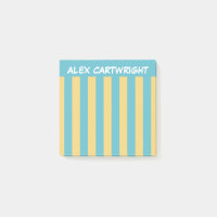 Yellow & Aqua Stripes With Your Name