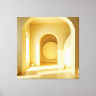 Yellow Arch Geometry Canvas Print