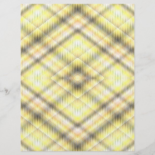 Yellow Argyle Bulk Scrapbook Paper Pages (Front)