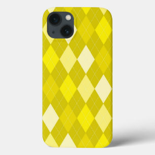 Yellow argyle pattern iPhone 13 case