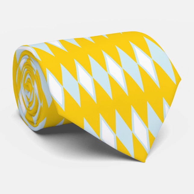 Yellow Argyle Pattern Father's Day Gift for Dad Tie (Rolled)