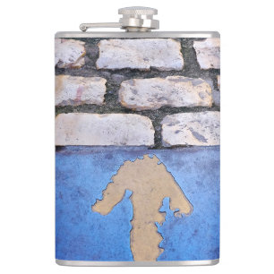 Yellow arrow hip flask