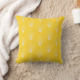 Yellow Art Deco Design Cushion