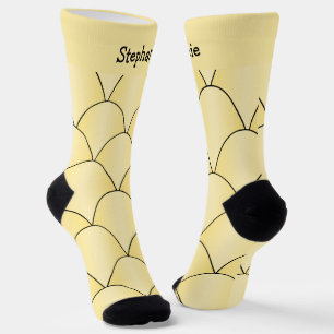Yellow Art Deco Design Socks