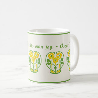 Yellow Art Nouveau Flowers Coffee Mug