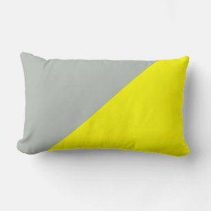 Yellow & Ash grey Solid Colour Background Lumbar Cushion