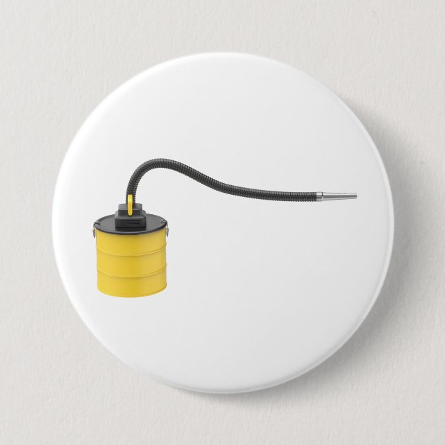 Yellow ash vacuum cleaner 7.5 cm round badge (Front)