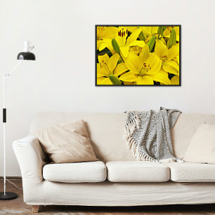 Yellow Asiatic Lilies Floral Poster