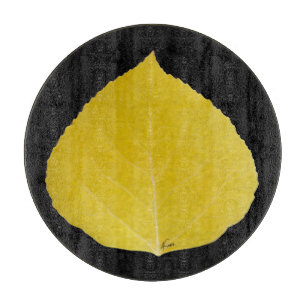Yellow Aspen Leaf #5 Cutting Board