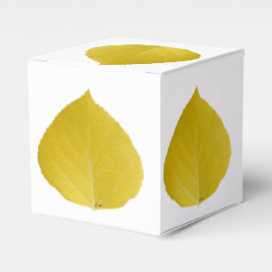 Yellow Aspen Leaf #5 Favour Box