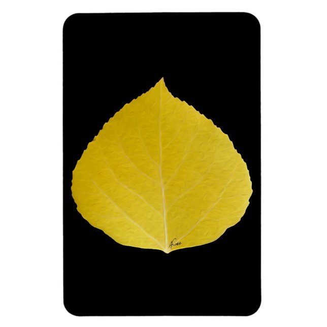 Yellow Aspen Leaf #5 Magnet (Vertical)