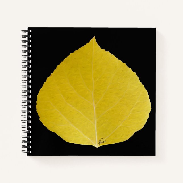 Yellow Aspen Leaf #5 Notebook (Front)
