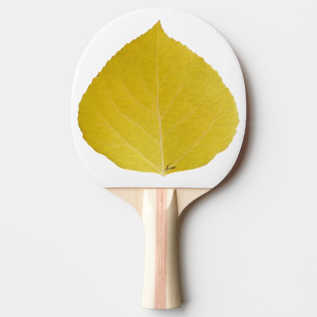 Yellow Aspen Leaf #5 Ping Pong Paddle (Front)