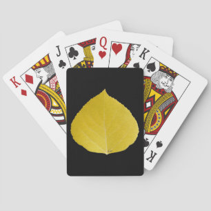 Yellow Aspen Leaf #5 Playing Cards