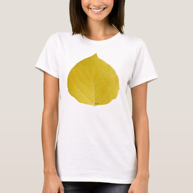 Yellow Aspen Leaf #5 T-Shirt (Front)