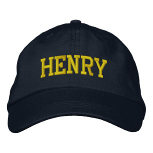 Yellow Athletic Block Monogram Custom Name Embroidered Hat