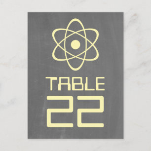 Yellow Atomic Chalkboard Table Number Postcard