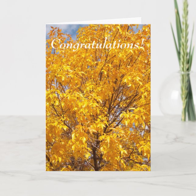 Yellow Autumn Glory Holiday Card (Front)