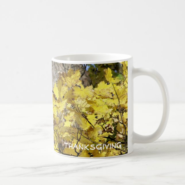 YELLOW AUTUMN LEAVES COFFEE MUG (Right)