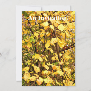 YELLOW AUTUMN LEAVES INVITATION