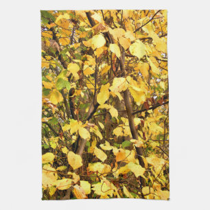 YELLOW AUTUMN LEAVES TEA TOWEL