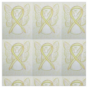 Yellow Awareness Ribbon Angel Fabric Material