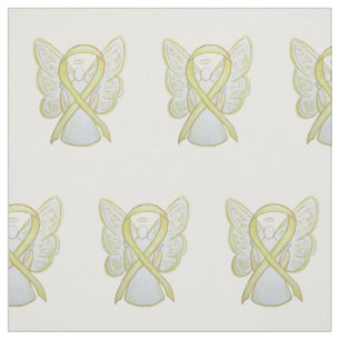 Yellow Awareness Ribbon Angel Fabric Material