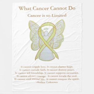 Yellow Awareness Ribbon Bone Cancer Angel Blanket
