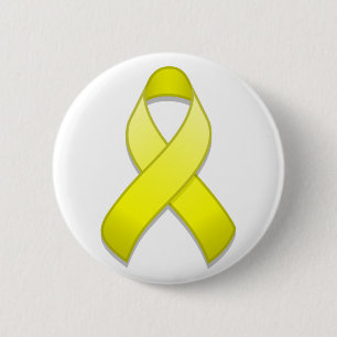 Yellow Awareness Ribbon Button