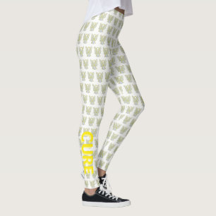 Yellow Awareness Ribbon Hope Cure Custom Leggings