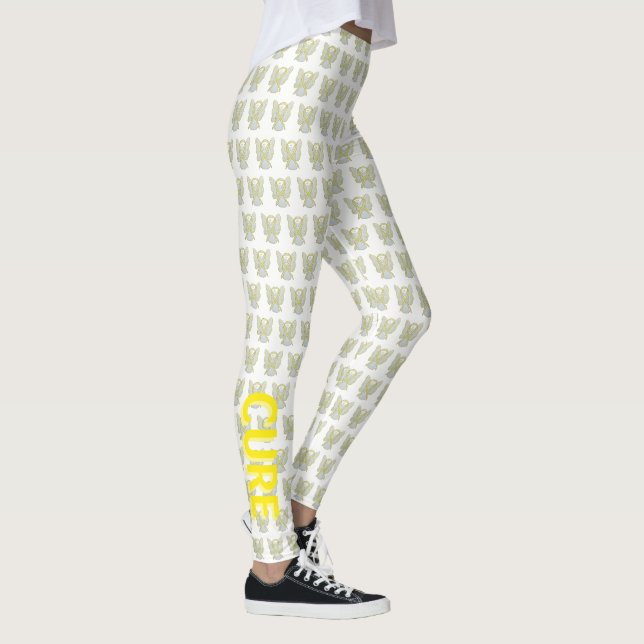 Yellow Awareness Ribbon Hope Cure Custom Leggings (Right)