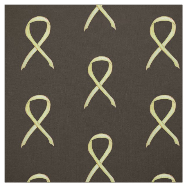 Yellow Awareness Ribbons Fabric Art Material (Swatch)