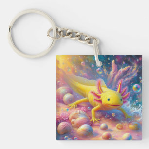 Yellow Axolotl Key Ring
