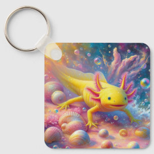 Yellow Axolotl Key Ring