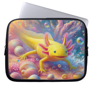 Yellow Axolotl Laptop Sleeve