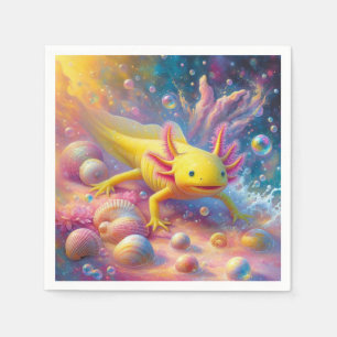 Yellow Axolotl Napkin