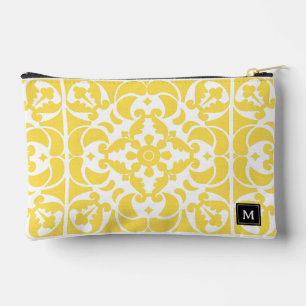 Yellow Azulejos Portuguese Spanish Mediterranean Accessory Pouch