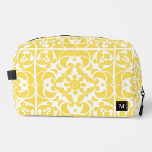 Yellow Azulejos Portuguese Spanish Mediterranean Dopp Kit