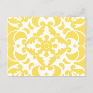 Yellow Azulejos Portuguese Spanish Mediterranean Holiday Postcard